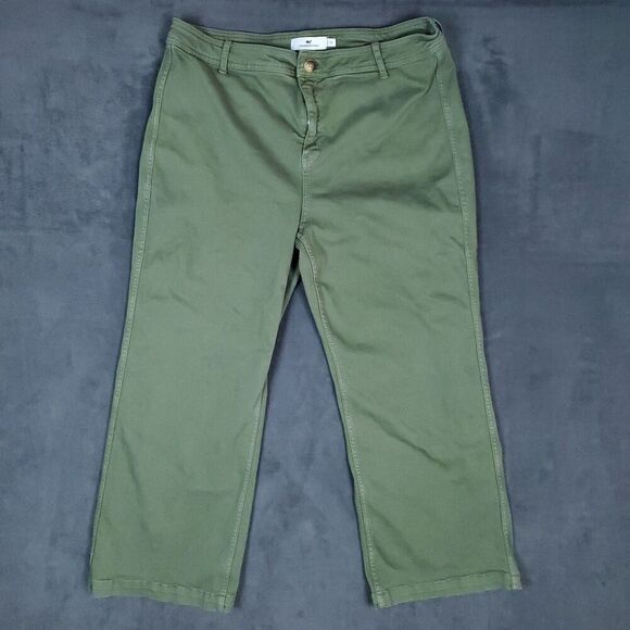Vineyard Vines Pants Womens 36 Green High Rise Wide Leg Casual Stretch Modern - Picture 1 of 14